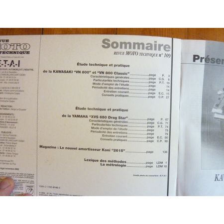 DragStar VN800 Revue Technique moto Kawasaki Yamaha