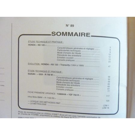 NX125 GSXR750 Revue Technique moto Honda Suzuki