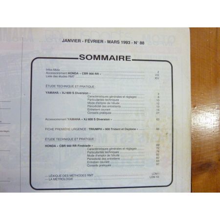 XJ600 CBR900RR Revue Technique moto Honda Yamaha