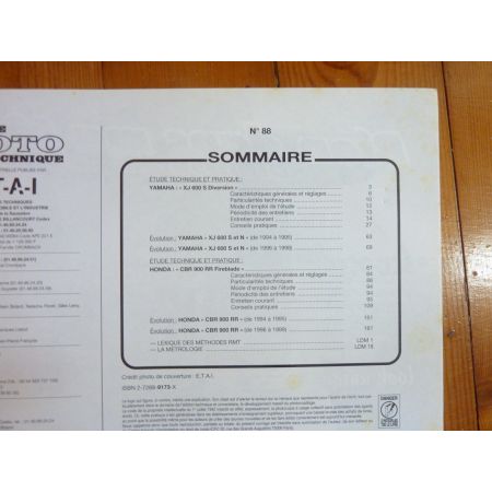 XJ600 CBR900RR Revue Technique moto Honda Yamaha