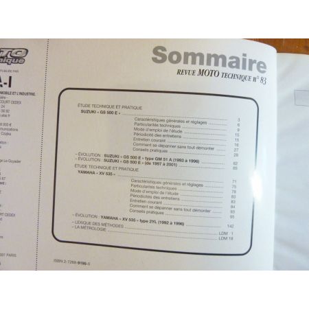 GS500E XV535 Revue Technique moto Suzuki Yamaha