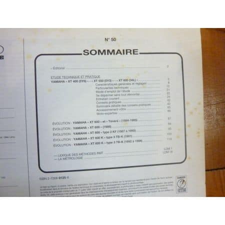 XT 400 550 600 Revue Technique moto Yamaha
