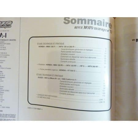 MBX125 MTX125 200 - Le Mans California 3 Revue Technique moto Honda Guzzi