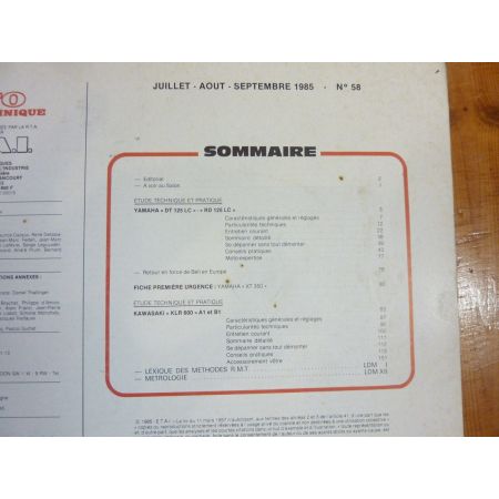 DT RD125 KLR600 Revue Technique moto Kawasaki Yamaha