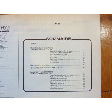 GSX400 XJ400 Revue Technique moto Yamaha Suzuki