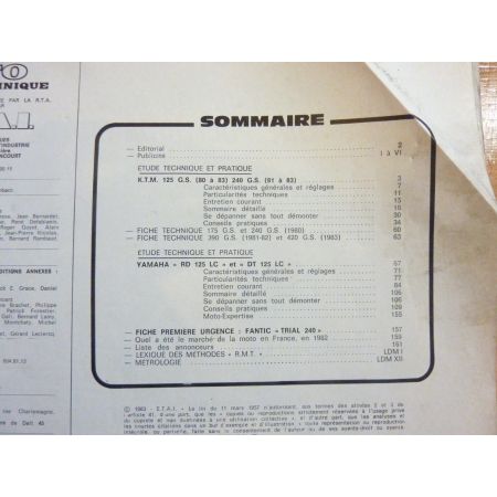 125 240GS 125DT RD Revue Technique moto Ktm Yamaha