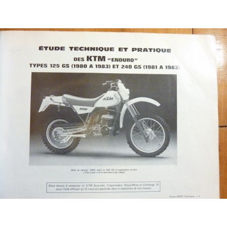 125 240GS 125DT RD Revue Technique moto Ktm Yamaha