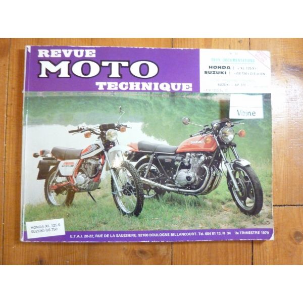 XLS125GS750 Revue Technique moto Honda Suzuki