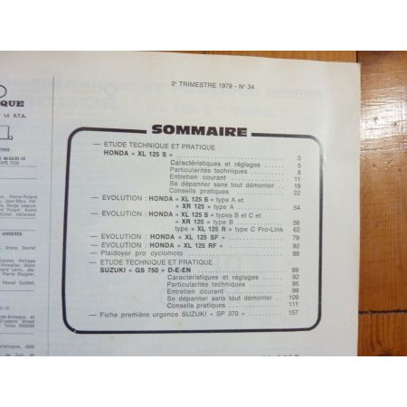 XL125S GS750 Revue Technique moto Honda Suzuki