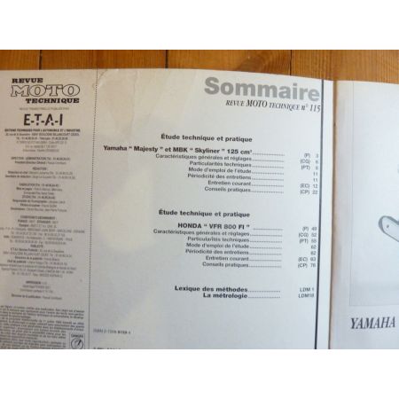 Majesty Skyliner VFR800 Revue Technique moto Honda Mbk Yamaha