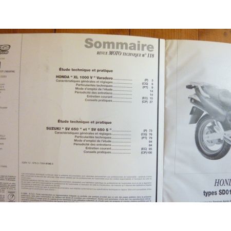 SV650 Varadero Revue Technique moto Honda Suzuki