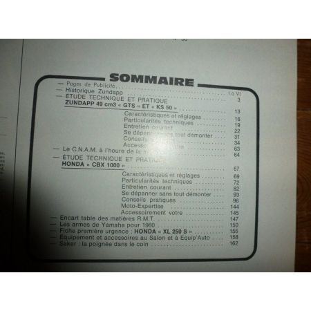 GTS KS50 CBX1000 Revue Technique moto Honda Zundapp