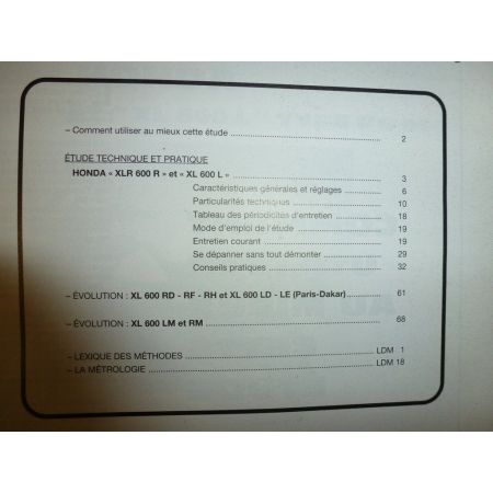 XL600 Revue Technique moto Honda