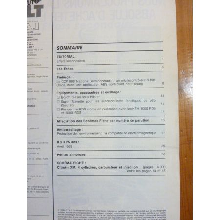 XM 4 cyl Revue Technique Electronic Auto Volt Citroen