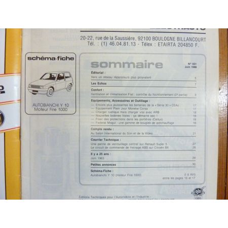 Y10 Fire 1000 Revue Technique Electronic Auto Volt Autobianchi