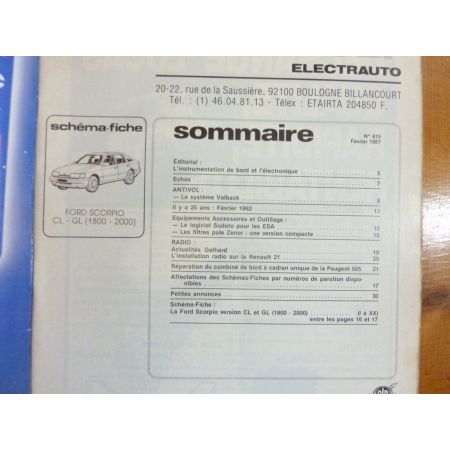 Scorpio CL GL Revue Technique Electronic Auto Volt Ford