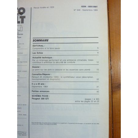 309 GTI Revue Technique Electronic Auto Volt Peugeot