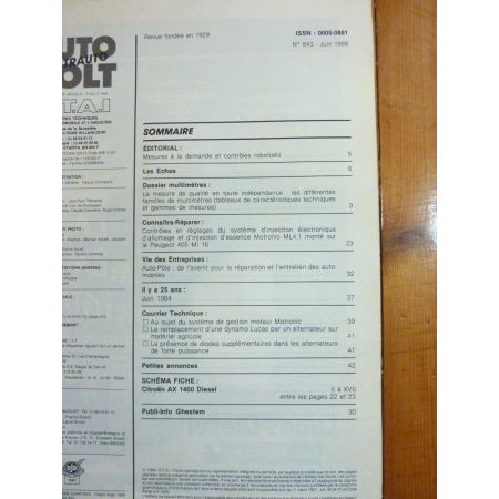 AX 1.4D Revue Technique Electronic Auto Volt Citroen