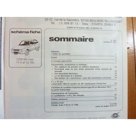 Axel 11 12 Revue Technique Electronic Auto Volt Citroen