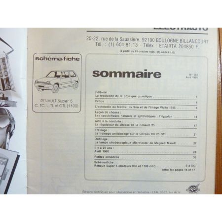 Super 5 1.1 Revue Technique Electronic Auto Volt Renault