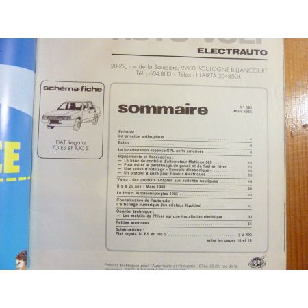Regata 70ES 100S Revue Technique Electronic Auto Volt Fiat
