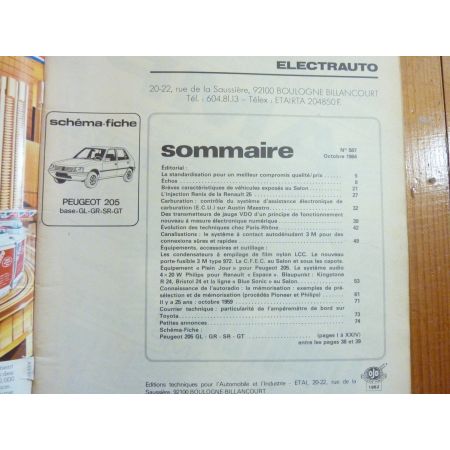205 Revue Technique Electronic Auto Volt Peugeot