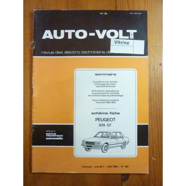305 GT Revue Technique Electronic Auto Volt Peugeot