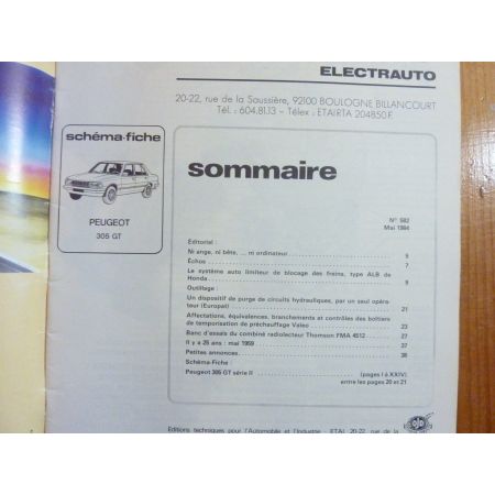305 GT Revue Technique Electronic Auto Volt Peugeot