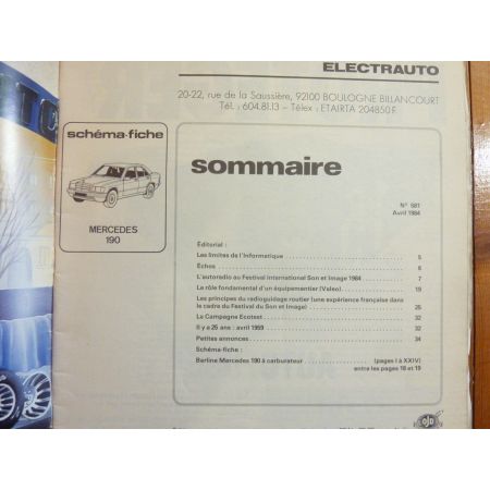 190 Revue Technique Electronic Auto Volt Mercedes