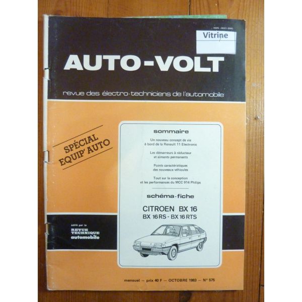 BX 16 Revue Technique Electronic Auto Volt Citroen