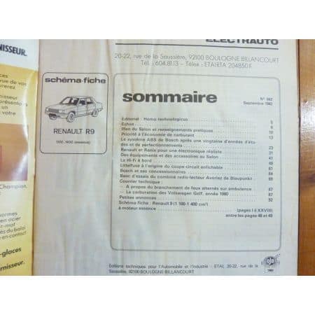 R9 Ess Revue Technique Electronic Auto Volt Renault