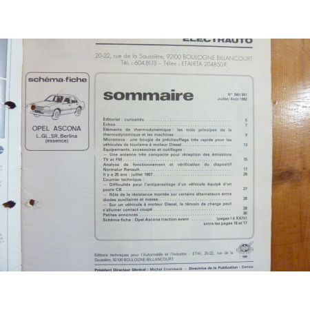 Ascona Ess Revue Technique Electronic Auto Volt Opel