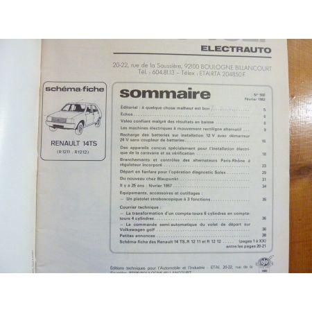 R14 TS Revue Technique Electronic Auto Volt Renault