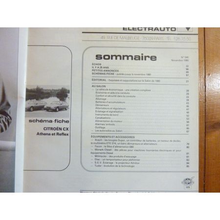 CX Reflex Athena Revue Technique Electronic Auto Volt Citroen