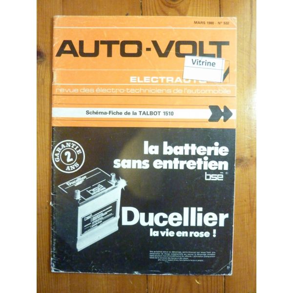 1510 Revue Technique Electronic Auto Volt Talbot Simca