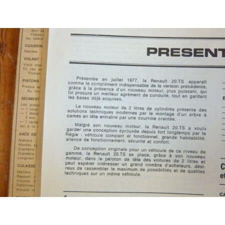 R20 TS Revue Technique Renault