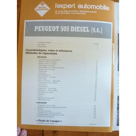 505 2.3D 2.5D Revue Technique PEUGEOT
