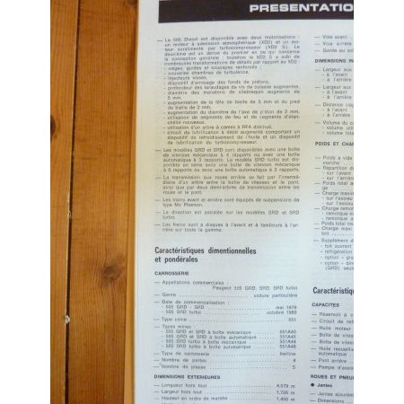 505 2.3D 2.5D Revue Technique PEUGEOT