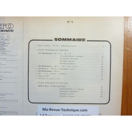 125 LT R50/5 R50/5 R75/5 Revue Technique MOTOBECANE BMW