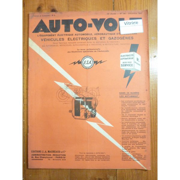 Ventilateur pour Gazogènes Revue Technique Electronic Auto Volt