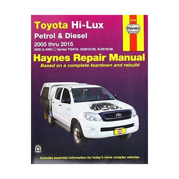Hi-Lux  Petrol &Diesel 05-15  Revue technique Haynes TOYOTA Anglais