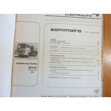 TR GR 280 Revue Technique Electronic Auto Volt Berliet