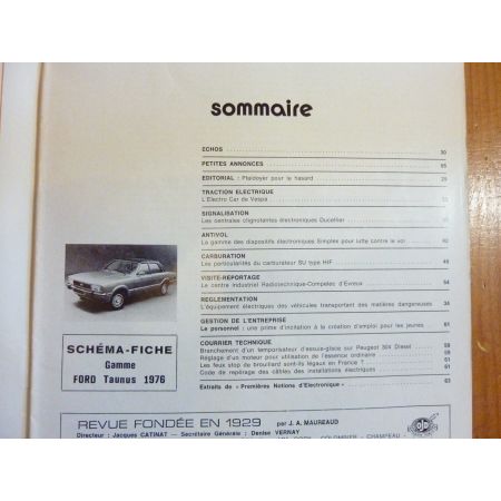 Taunus 76 Revue Technique Electronic Auto Volt Ford
