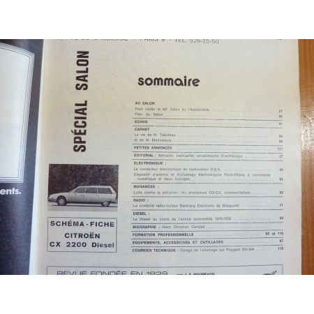 CX 2200 D Revue Technique Electronic Auto Volt Citroen