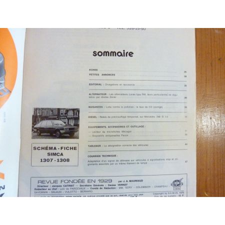 1307 1308 Revue Technique Electronic Auto Volt Talbot Simca