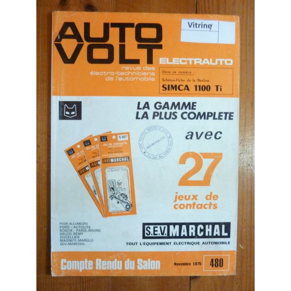 1100 Ti Revue Technique Electronic Auto Volt Talbot Simca
