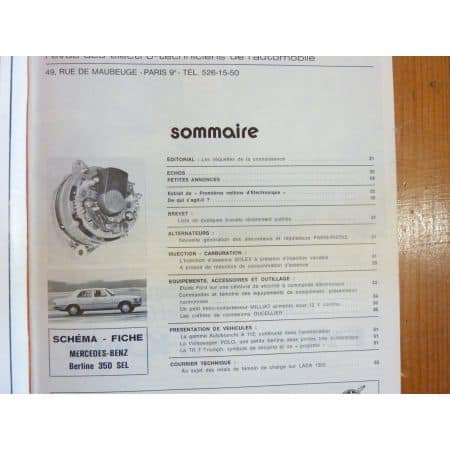 350 SEL Revue Technique Electronic Auto Volt Mercedes