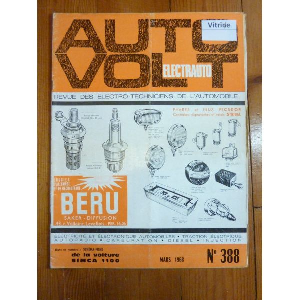 1100 Revue Technique Electronic Auto Volt Talbot Simca
