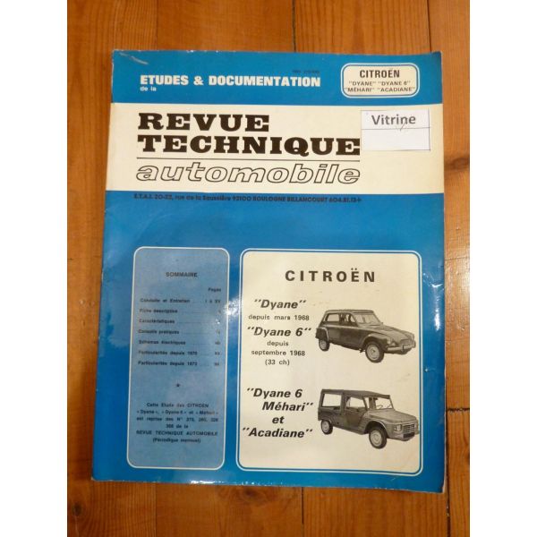 Dyane Mehari Acadiane Revue Technique Citroen