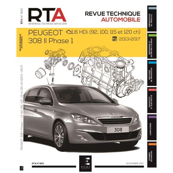 308 II PH.1 1.6HDI 5p Break 13-17 Revue Technique PEUGEOT